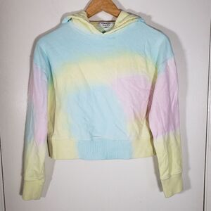 Frankies Bikinis Pastel Multicolor Cropped Y2K Hoodie Size XS